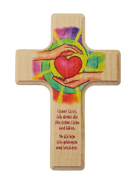 Großes Holzkreuz für Kinder, Geborgenheit (661)