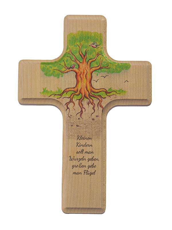 Großes Holzkreuz für Kinder, Lebensbaum (662)
