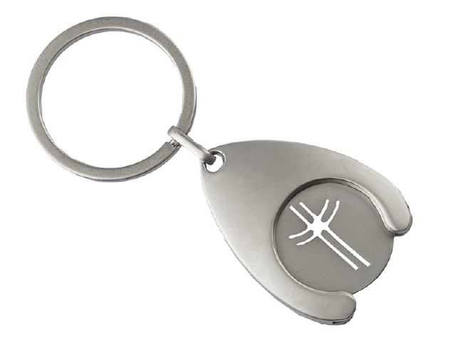 Schlüsselanhänger mit Einkaufswagen-Chip Kreuz (66