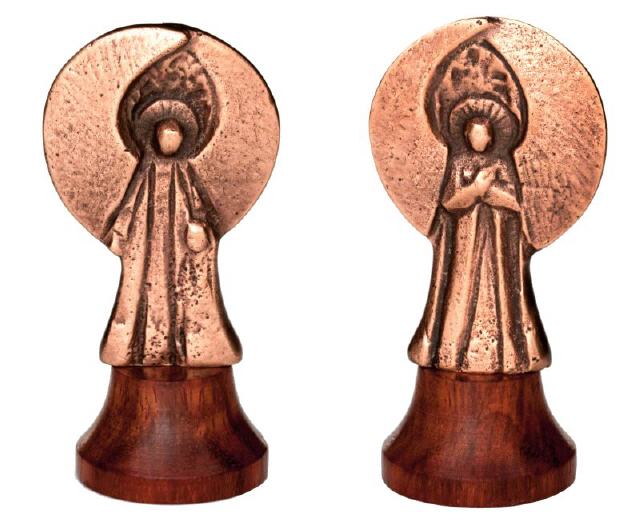 Engel auf Holzsockel in Bronze (640BR)